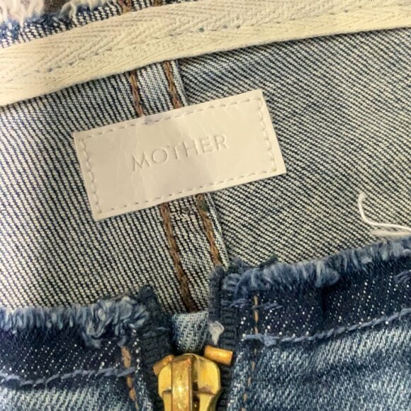 MOTHER The Dazzler XYZ Double Fray Size 27 Mid-Rise Slim Straight Ankle - Picture 9 of 13